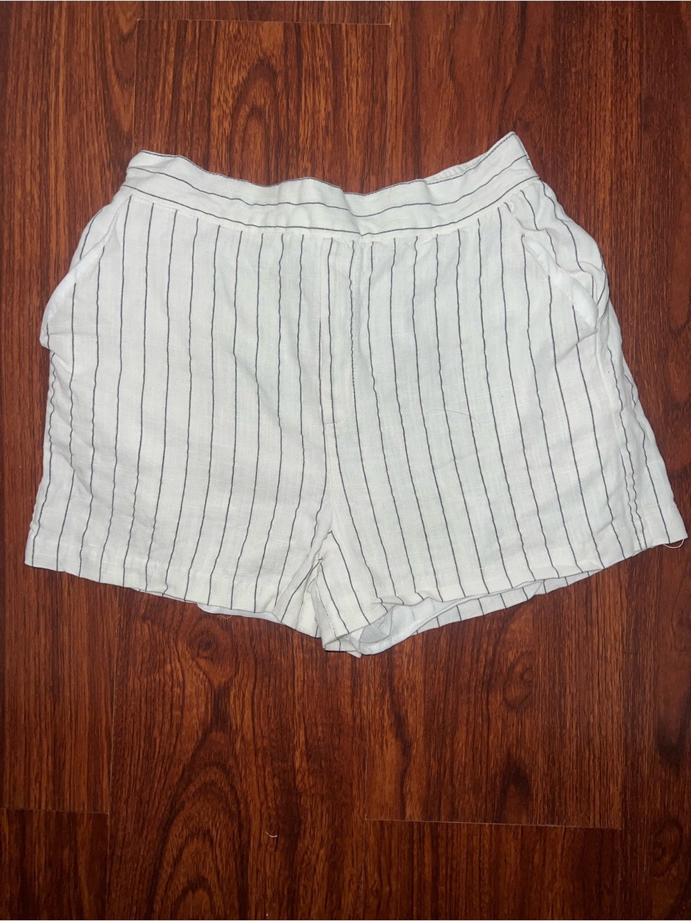 Steve Madden White Shorts with Black Pinstripes
